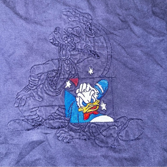 Rare Vtg Disney Store Embroidered Donald Duck & Goofy T Shirt Men’s Small Blue T - Picture 4 of 12